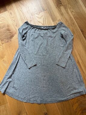 Glamorous Gray Long Sleeve Swing Dress